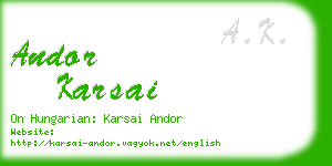 andor karsai business card